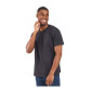 NOIR - Tee-shirt professionnel de travail à manches courtes 100% coton mixte aide a domicile infirmier auxiliaire de vie médical