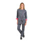 ARDOISE/FUCHSIA - Veste de cuisine manches longues professionnelle de travail à manches longues femme hôtel restaurant restaura