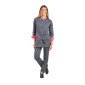 ARDOISE/FUCHSIA - Veste de cuisine manches longues professionnelle de travail à manches longues femme cuisine restaurant serveu