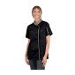 NOIR/ZINC - Veste de cuisine manches courtes professionnelle de travail à manches courtes femme restauration serveur hôtel cuis