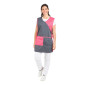 ARDOISE/FUCHSIA - Chasuble tablier blouse professionnel femme entretien aide a domicile menage auxiliaire de vie