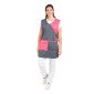 ARDOISE/FUCHSIA - Chasuble tablier blouse professionnel femme entretien auxiliaire de vie menage aide a domicile