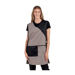 ZINC/NOIR - Chasuble tablier blouse professionnel femme entretien aide a domicile menage auxiliaire de vie