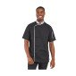 NOIR/PERLE - Veste de cuisine manches courtes professionnelle de travail à manches courtes homme cuisine serveur restaurant hôt