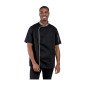 NOIR/ZINC - Veste de cuisine manches courtes professionnelle de travail à manches courtes homme cuisine serveur restaurant hôte