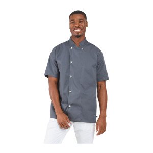 ARDOISE - Veste de cuisine manches courtes professionnelle de travail à manches courtes mixte restauration serveur restaurant h
