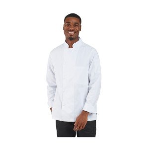 BLANC - Veste de cuisine manches longues professionnelle de travail à manches longues mixte hôtel restauration serveur cuisine