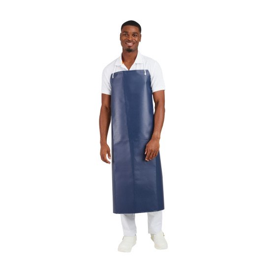 BLEU - Tablier en plastique PVC de cuisine professionnel blanc en PVC homme restauration serveur restaurant hôtel