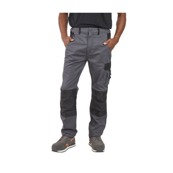 GRIS/NOIR - Pantalon de travail professionnel homme logistique artisan manutention chantier