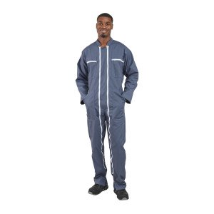 GRIS - Combinaison double fermeture professionnelle de travail homme logistique artisan manutention chantier
