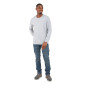 GRIS - Tee-shirt professionnel de travail à manches longues homme aide a domicile infirmier auxiliaire de vie médical