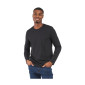NOIR - Tee-shirt professionnel de travail à manches longues homme aide a domicile infirmier auxiliaire de vie médical