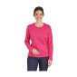 FUCHSIA - Tee-shirt professionnel de travail à manches longues femme aide a domicile médical auxiliaire de vie infirmier