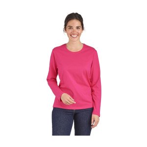 FUCHSIA - Tee-shirt professionnel de travail à manches longues femme auxiliaire de vie infirmier aide a domicile médical
