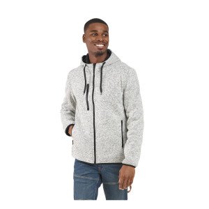 GRIS - Veste à capuche zippée chinée professionnelle de travail à manches longues homme aide a domicile infirmier auxiliaire de 