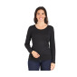 NOIR - Tee-shirt professionnel de travail à manches longues femme chantier transport artisan manutention