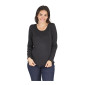 NOIR - Tee-shirt professionnel de travail à manches longues femme chantier transport artisan manutention