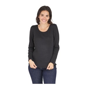 NOIR - Tee-shirt professionnel de travail à manches longues femme artisan manutention chantier logistique