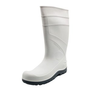 BLANC - Botte blanche de sécurité S4 professionnelle de travail blanche en PVC EN ISO 20345 S4 mixte restauration serveur cuisin