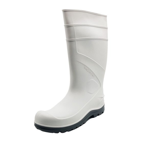 BLANC - Botte blanche de sécurité S4 professionnelle de travail blanche en PVC EN ISO 20345 S4 mixte hôtel restauration serveur 