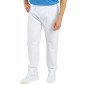 BLANC - Pantalon élastiqué professionnel de travail mixte médical aide a domicile infirmier auxiliaire de vie