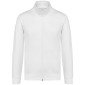 BLANC - Veste molleton zippée professionnelle de travail à manches longues mixte auxiliaire de vie infirmier aide a domicile méd