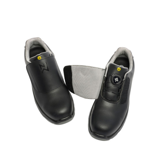 NOIR - Chaussure de cuisine de sécurité S2 professionnelle de travail blanche noire EN ISO 20345 S2 mixte restauration hôtel