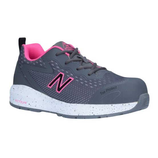 GRIS/ROSE - Chaussure de sécurité S1PL professionnelle de travail noire EN ISO 20345 S1PL femme manutention chantier logistique