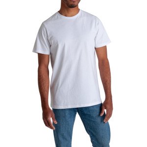 BLANC - Tee-shirt professionnel de travail à manches courtes 100% coton mixte aide a domicile médical auxiliaire de vie infirmie