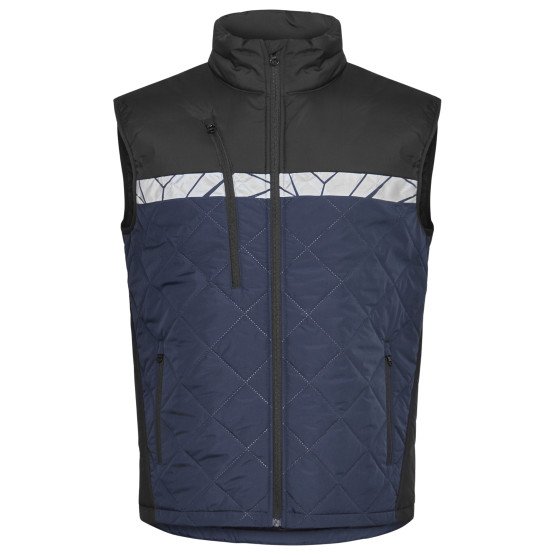 MARINE/NOIR - Gilet de travail professionnel sans manches homme transport artisan manutention chantier