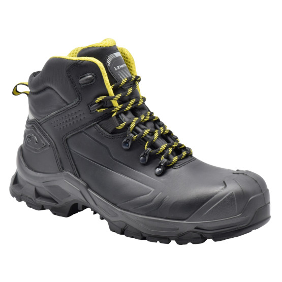 NOIR - Chaussure de sécurité SB professionnelle de travail noire en cuir EN ISO 20345 SB mixte artisan manutention chantier logi