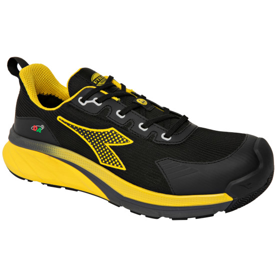NOIR/JAUNE - Chaussure de sécurité S3S professionnelle de travail noire EN ISO 20345 S3S mixte transport artisan manutention ch