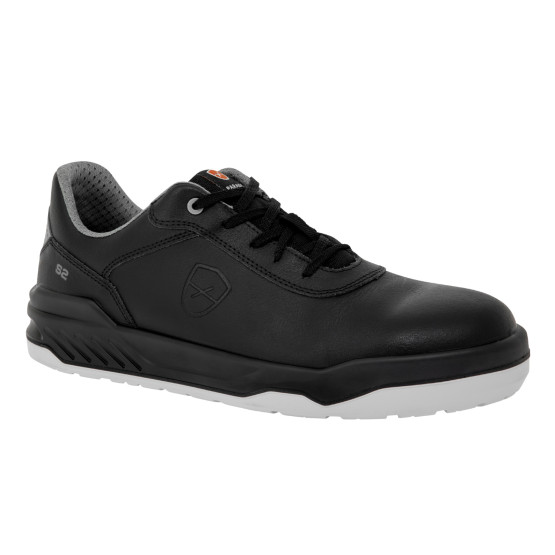 NOIR - Chaussure de sécurité S2 professionnelle de travail noire en cuir EN ISO 20345 S2 mixte restauration serveur restaurant h