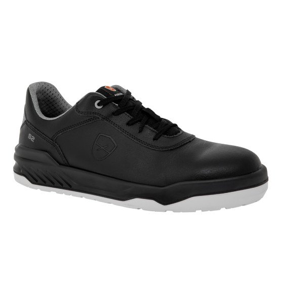 NOIR - Chaussure de sécurité S2 professionnelle de travail noire en cuir EN ISO 20345 S2 mixte serveur restaurant hôtel restaura