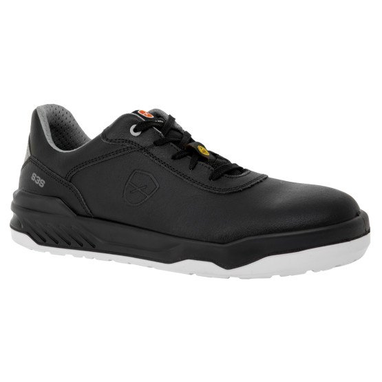 NOIR - Chaussure de sécurité S3S professionnelle de travail noire en cuir EN ISO 20345 S3S mixte restaurant cuisine hôtel restau
