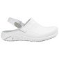 BLANC - Sabot professionnel de travail blanc noir en cuir EN ISO 20347 femme médical auxiliaire de vie infirmier aide a domicile