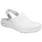 BLANC - Sabot professionnel de travail blanc noir en cuir EN ISO 20347 femme médical auxiliaire de vie infirmier aide a domicile