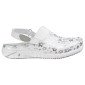 BLANC/PERLE - Sabot professionnel de travail blanc noir en cuir EN ISO 20347 femme médical auxiliaire de vie infirmier aide a do