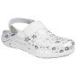 BLANC/PERLE - Sabot professionnel de travail blanc noir en cuir EN ISO 20347 femme médical auxiliaire de vie infirmier aide a do