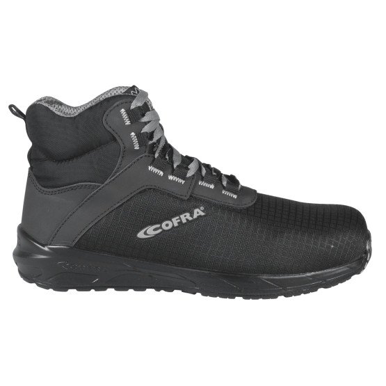 NOIR - Chaussure haute de sécurité S3 professionnelle de travail noire EN ISO 20345 S3S mixte logistique chantier manutention a