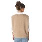 BEIGE - Gilet polaire professionnel de travail sans manches femme médical auxiliaire de vie infirmier aide a domicile