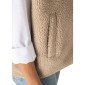 BEIGE - Gilet polaire professionnel de travail sans manches femme médical auxiliaire de vie infirmier aide a domicile