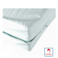 BLANC - Housse de matelas imperméable 120x190 professionnelle hébergement foyer blanche Maille polyester enduite en polyuréthane