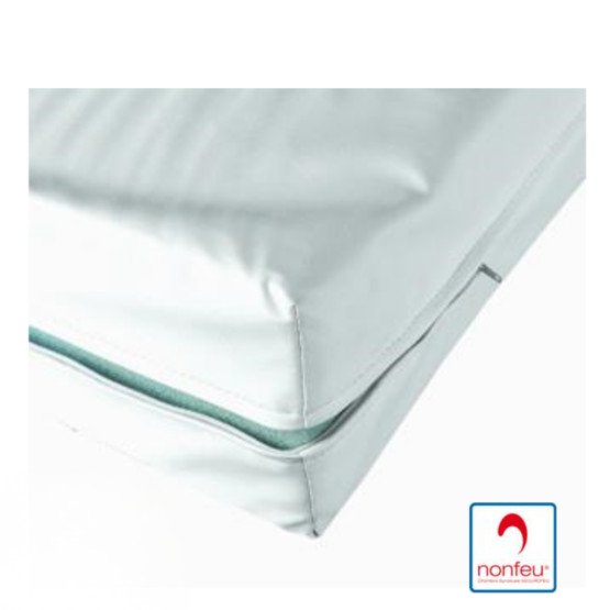 BLANC - Housse de matelas imperméable 120x190 professionnelle hébergement foyer blanche Maille polyester enduite en polyuréthane