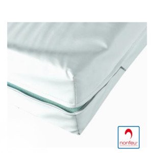 BLANC - Housse de matelas imperméable 90x200 professionnelle hébergement foyer blanche Maille polyester enduite en polyuréthane 