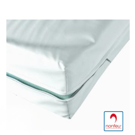 BLANC - Housse de matelas imperméable 80x190 professionnelle hébergement foyer blanche Maille polyester enduite en polyuréthane 