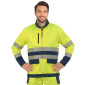 JAUNE/MARINE - Blouson professionnel de travail homme logistique chantier transport artisan