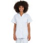 BLANC - Tunique professionnelle de travail blanche à manches courtes mixte auxiliaire de vie infirmier aide a domicile médical