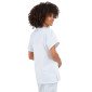 BLANC - Tunique professionnelle de travail blanche à manches courtes mixte auxiliaire de vie infirmier aide a domicile médical