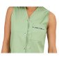 SAUGE/WAX - Blouse professionnelle de travail sans manches femme auxiliaire de vie menage aide a domicile entretien